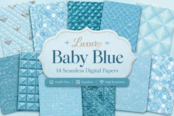 Download Luxury Baby Blue Digital Patterns - Digital Collection