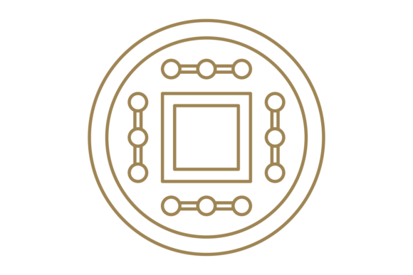 Download Feng Shui Coin. Golden Oriental Symbol O - Gold Collection