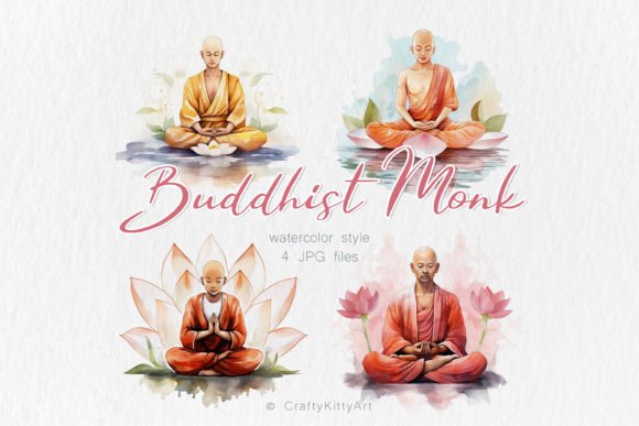 Download Buddha Buddhist Monk JPG Watercolor Art - Buddha Collection