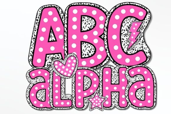 Download POLKA DOT, DOODLE DOT BACKGROUND LETTERS - Round Collection