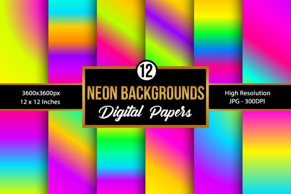 Download Neon Colors Gradient Background Papers - Round Collection