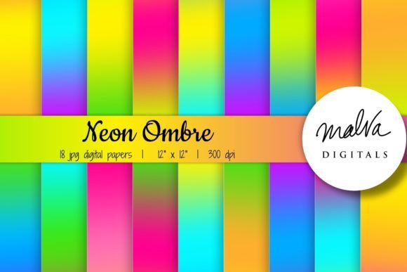 Download Neon Colors Ombre Background - Round Collection