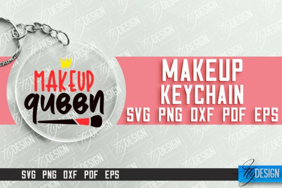 Download Make Up Keychain Design |Round Keychain - Round Collection
